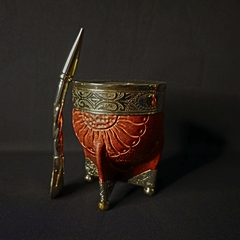 Mate Imperial Premier con bombillón de alpaca cincelado. - comprar online