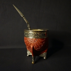 Mate Imperial Premier con bombillón de alpaca cincelado. - comprar online