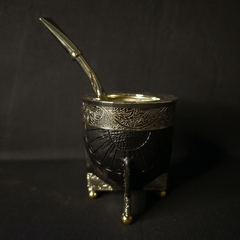 Mate Imperial Premier con bombillón de alpaca cincelado. en internet
