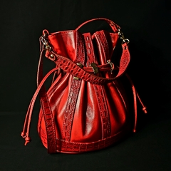Bolso/Bandolera de cuero modelo Carmel. Color rojo. - comprar online