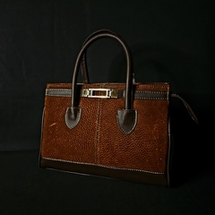Cartera de cuero combinada modelo Hermes.