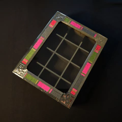 Caja de té de madera, alpaca y tejido artesanal. 12 compartimentos en internet