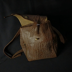 Mochila de cuero original color suela envejecido. - Distinguida Tradición | Marroquinería y Platería Criolla | Regalos exclusivos | San Rafael Mendoza