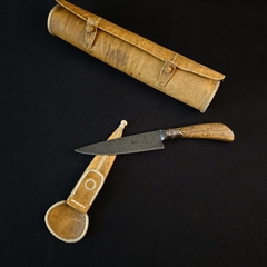 Imagen de Cuchillo criollo Acero Damasco patrón W Random.