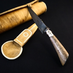 Cuchillo criollo Acero Damasco patrón W Random. en internet