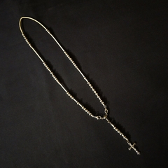 Rosario trenzado en cuero crudo fino. - comprar online