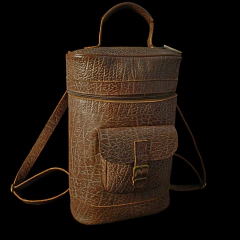 Image of Mochila porta termo de cuero grande .