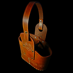 Canasta matera de cuero original. - Distinguida Tradición | Marroquinería y Platería Criolla | Regalos exclusivos | San Rafael Mendoza
