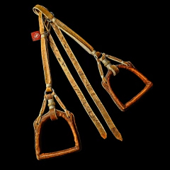 Estribos de cuero crudo, modelo Militar premium. - Distinguida Tradición | Marroquinería y Platería Criolla | Regalos exclusivos | San Rafael Mendoza