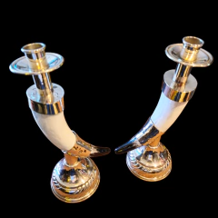 Candelabro de alpaca y hueso - Distinguida Tradición | Marroquinería y Platería Criolla | Regalos exclusivos | San Rafael Mendoza