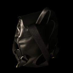 Mochila de cuero engrasado Vintage Big Negra . - tienda online