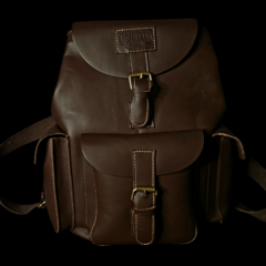 Mochila de cuero engrasado Vintage Big .