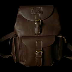 Mochila de cuero engrasado Vintage Big .