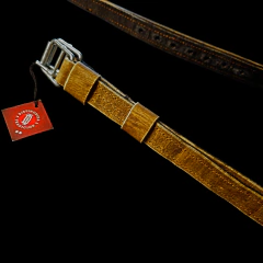 Juego de estriberas en cuero crudo original. - comprar online