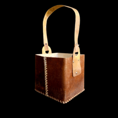 Canasta matera Criolla de cuero original. - comprar online