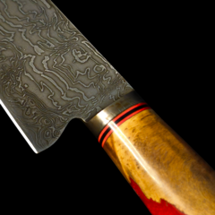 Cuchillo criollo en acero Damasco - Distinguida Tradición | Marroquinería y Platería Criolla | Regalos exclusivos | San Rafael Mendoza