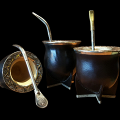 Mate Uruguayo modelo camionero con base de alpaca - Distinguida Tradición | Marroquinería y Platería Criolla | Regalos exclusivos | San Rafael Mendoza