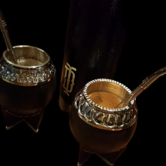 Mate Torpedo Uruguayo con base de alpaca y bombillón.) - Distinguida Tradición | Marroquinería y Platería Criolla | Regalos exclusivos | San Rafael Mendoza