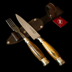 Juego de asado personal - Distinguida Tradición | Marroquinería y Platería Criolla | Regalos exclusivos | San Rafael Mendoza