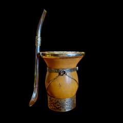 Mate de calabaza y alpaca con base. Orfebrería fina. - comprar online