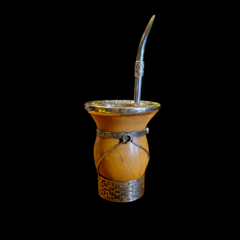 Mate de calabaza y alpaca con base. Orfebrería fina. - tienda online
