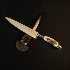 Cuchillo criollo 3 Claveles encabado en asta . - Distinguida Tradición | Marroquinería y Platería Criolla | Regalos exclusivos | San Rafael Mendoza