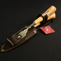 Juego de asado encabado en Urunday - Distinguida Tradición | Marroquinería y Platería Criolla | Regalos exclusivos | San Rafael Mendoza