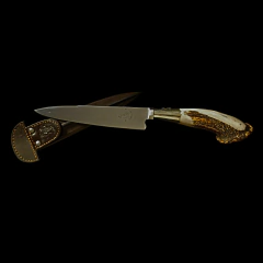 Cuchillo criollo roseta encabado en asta y alpaca - tienda online