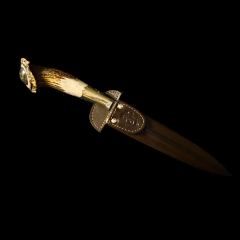 Cuchillo criollo roseta encabado en asta y alpaca - comprar online
