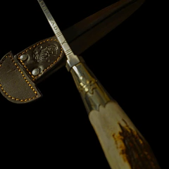 Cuchillo criollo roseta encabado en asta y alpaca - Distinguida Tradición | Marroquinería y Platería Criolla | Regalos exclusivos | San Rafael Mendoza