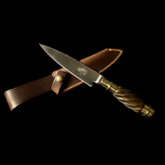 Cuchillo criollo Libertad encabado en Guayubira gallonada. - Distinguida Tradición | Marroquinería y Platería Criolla | Regalos exclusivos | San Rafael Mendoza