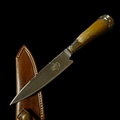 Cuchillo criollo Libertad encabado en hueso con alpaca. - comprar online