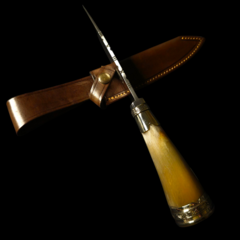 Cuchillo criollo Libertad encabado en hueso con alpaca. - Distinguida Tradición | Marroquinería y Platería Criolla | Regalos exclusivos | San Rafael Mendoza