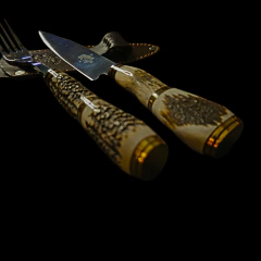 Image of Juego de asado encabado en asta.