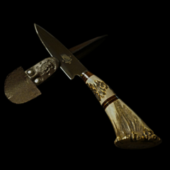 Cuchillo criollo Libertad encabado en roseta de ciervo. - Distinguida Tradición | Marroquinería y Platería Criolla | Regalos exclusivos | San Rafael Mendoza