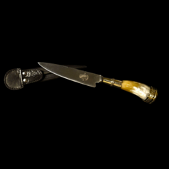 Cuchillo criollo Libertad encabado en hueso y alpaca. - comprar online