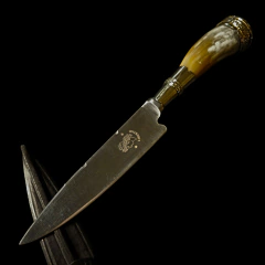 Cuchillo criollo Libertad encabado en madera y hueso - (copia)
