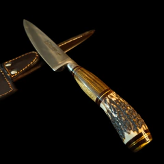 Imagen de Cuchillo criollo 3 Claveles encabado en Guayubira y asta .