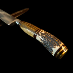 Cuchillo criollo 3 Claveles encabado en Guayubira y asta . - Distinguida Tradición | Marroquinería y Platería Criolla | Regalos exclusivos | San Rafael Mendoza