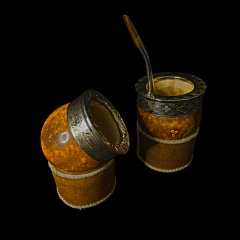Image of Mate Imperial línea Criollo con base de cuero . Incluye bombillón