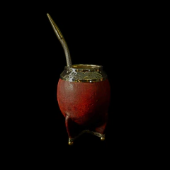Mate Torpedo Uruguayo, línea Premier cuero liso con bombillón alpaca . - comprar online
