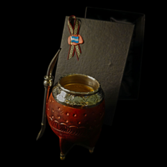 Mate Torpedo línea PREMIER con cuero repujado y bombillón de alpaca pesado. - comprar online