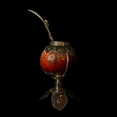 Mate Cáliz de calabaza y alpaca - Distinguida Tradición | Marroquinería y Platería Criolla | Regalos exclusivos | San Rafael Mendoza