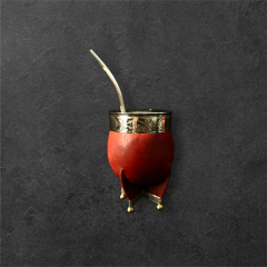 Mate Imperial cuero liso línea Premier. Con bombillón - Distinguida Tradición | Marroquinería y Platería Criolla | Regalos exclusivos | San Rafael Mendoza