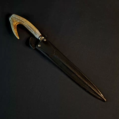 Cuchillo Macho encabado en asta de ciervo. - Distinguida Tradición | Marroquinería y Platería Criolla | Regalos exclusivos | San Rafael Mendoza