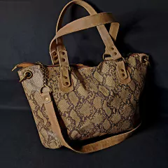 Cartera de dama cuero original con cadena bronc. - loja online