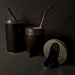 Juego de mate Imperial premium con bombillón, azucarera y yerbera.