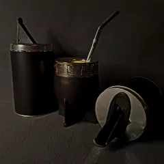 Juego de mate Imperial premium con bombillón, azucarera y yerbera.