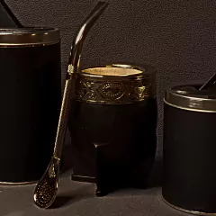 Juego de mate Imperial premium con bombillón, azucarera y yerbera. na internet