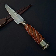 Cuchillo Airon Solingen encabado en madera gallonada con alpaca . on internet